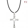 Sterling Silver  Tubular Cross W/cord