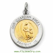 Sterling Silver & Vermeil Guardian Angel Medal
