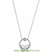 Sterling Silver .03 Ct 18 Inch Diamond Necklace
