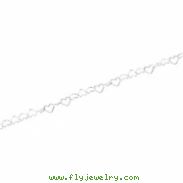 Sterling Silver 07.25 INCH HEART LINK CHAIN Heart Link Chain