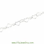 Sterling Silver 07.25 INCH HEART LINK CHAIN Heart Link Chain