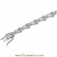 Sterling Silver 07.50 Inch Cubic Zirconia Bracelet