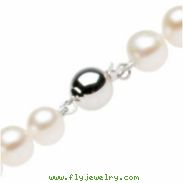 Sterling Silver 08.00 MM - 09.00 MM 42" Polished FREWTER CULT WHITE PEARL STRAN