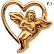 Sterling Silver 09.00X09.00 MM Polished ANGEL LAPEL PIN