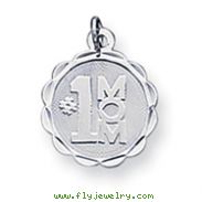 Sterling Silver #1 Mom Disc Charm
