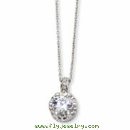 Sterling Silver 100-facet CZ 18in Necklace chain