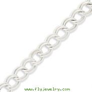 Sterling Silver 10.5mm Double Link Charm Bracelet