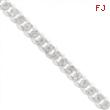 Sterling Silver 10.5mm Pave Curb Chain anklet