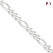 Sterling Silver 10.75mm Figaro Chain bracelet