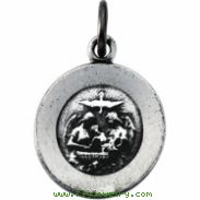 Sterling Silver 11.75 Rd Baptism Pend Medal With 18 Inch Chain
