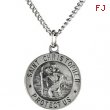 Sterling Silver 11.8 Rd St. Christopher Pend Medal
