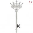Sterling Silver 1/10 CT TW DIAMOND CROWN KEY PENDANT Diamond Crown Key Pendant