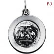 Sterling Silver 14.75 Rd Baptism Pend Medal With 18 Inch Chain