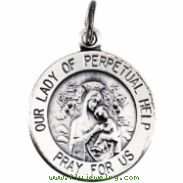 Sterling Silver 14.75 Rd Perpetual Help Pend Medal