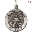 Sterling Silver 14.75 Rd St. Jude Thaddeus Pend Med