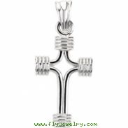 Sterling Silver 14.75X10.00MM TUBULAR CROSS WITH CORD AND BOX Tubular Cross W/cord & Box