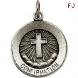 Sterling Silver 15.00 MM Confirmation Medal W/cross