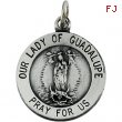 Sterling Silver 15.00 MM Lady Of Guadalupe Medal