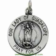 Sterling Silver 15.00 MM Lady Of Guadalupe Medal