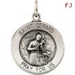 Sterling Silver 15.00 MM St. Gerard Medal