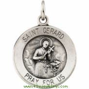 Sterling Silver 15.00 MM St. Gerard Medal