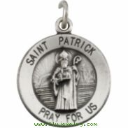 Sterling Silver 15.00 MM St. Patrick Medal