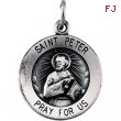 Sterling Silver 15.00 MM St. Peter Medal