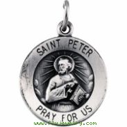 Sterling Silver 15.00 MM St. Peter Medal