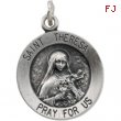 Sterling Silver 15.00 MM St. Theresa Medal