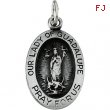 Sterling Silver 15.25 X 10.75 Oval Lady Of Guadalupe Pnd Mdl