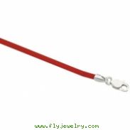 Sterling Silver 16 Inch Cherry Rubber Necklace