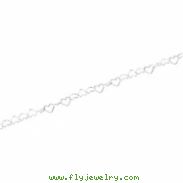 Sterling Silver 16.00 INCH HEART LINK CHAIN Heart Link Chain