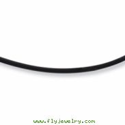Sterling Silver 16inch 2mm Black Rubber Cord Necklace chain