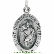 Sterling Silver 17.00X11.00 MM,ST. CHRISTOPHER MEDAL St. Christopher Medal W/out Ch