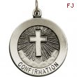 Sterling Silver 18.00 MM Confirmation Medal W/cross