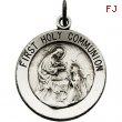 Sterling Silver 18.00 MM First Communion Medal