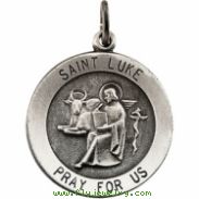 Sterling Silver 18.00 MM St. Luke Medal