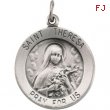 Sterling Silver 18.00 MM St. Theresa Medal