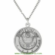 Sterling Silver 18.00MM;P;ST. CHRISTOPHER/US ARMY MEDAL St. Christopher/us Army Medal