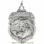 Sterling Silver 18.00X14.00 MM, ST. MICHAEL MEDAL St. Michael Medal W/out Chain