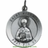 Sterling Silver 18.25 Rd St. Nicholas Pend Medal
