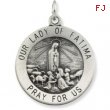 Sterling Silver 18.5 Rd Our Lady Of Fatima Pend Med