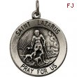 Sterling Silver 18.5 Rd St Lazarus Pend Medal