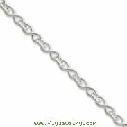 Sterling Silver 18inch Solid Polished Fancy Figure-8 Link Necklace chain