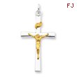 Sterling Silver 18K Gold Plated Crucifix Pendant