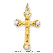 Sterling Silver 18K Gold Plated Crucifix Pendant