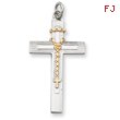 Sterling Silver 18K Gold Plated Rosary Cross Pendant