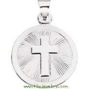 Sterling Silver 19.00 MM Polished CROSS PENDANT