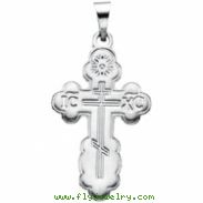 Sterling Silver 19.00 X 13.00 MM Polished ORTHODOX CROSS PENDANT