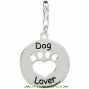 Sterling Silver 19.93 Od Heart U Back Dog Lover Paw Charm